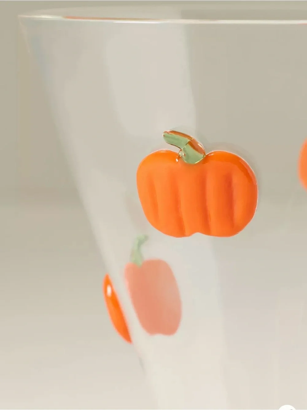 Anthropologie Halloween Icon Stemless Martini Glass Pumpkin